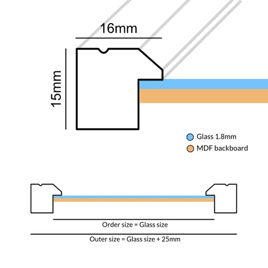 Houten fotolijst Linea zwart