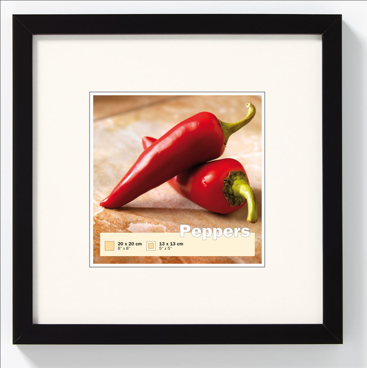 Houten fotolijst - Peppers - zwart